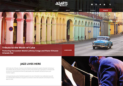 MUSE Advertising Awards - JazzArts Charlotte Website